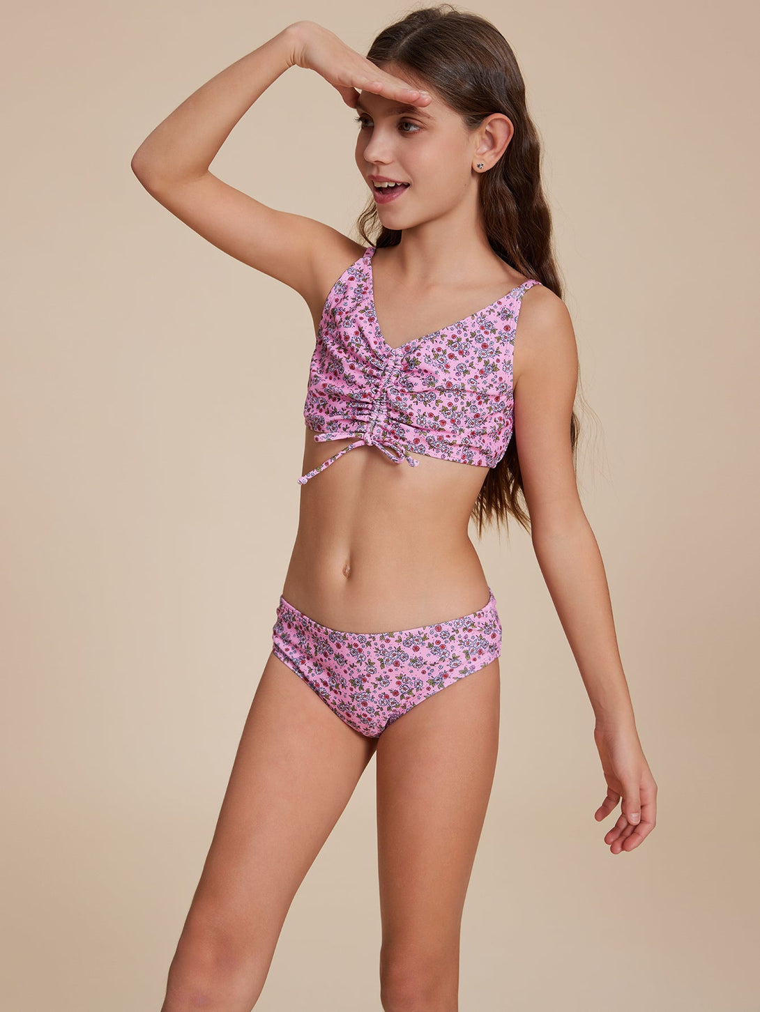 Ruffled Floral Bikini - Stylr