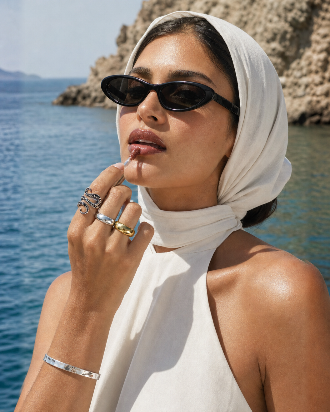 Salt Mirror jewelry set — worn