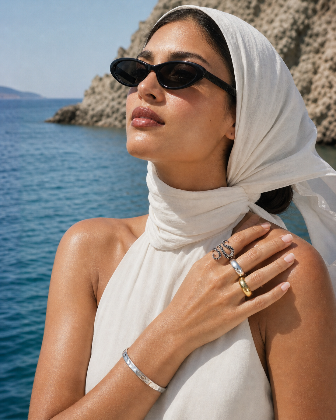 Salt Mirror jewelry set — worn