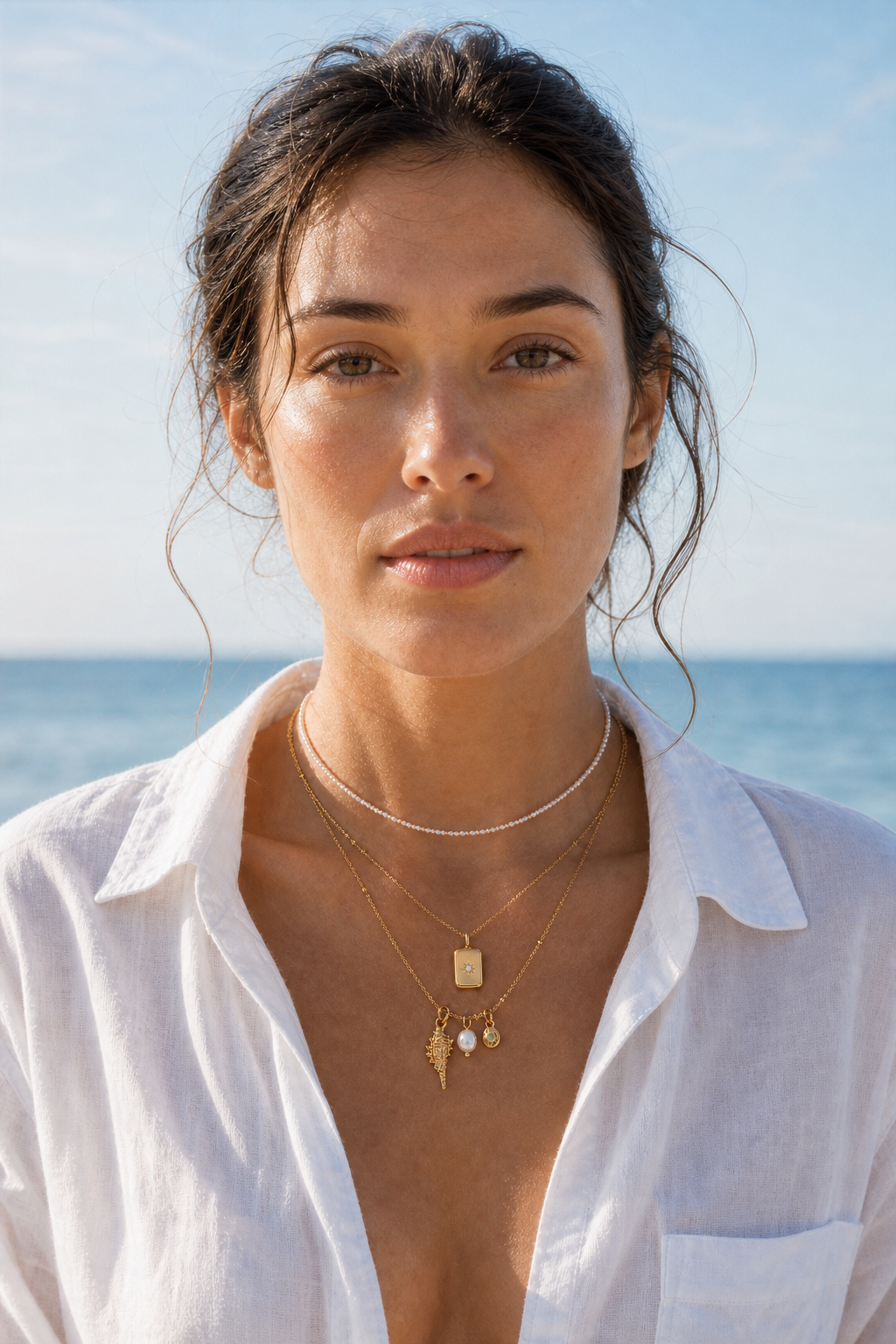 Saltwater Starlight jewelry set — worn
