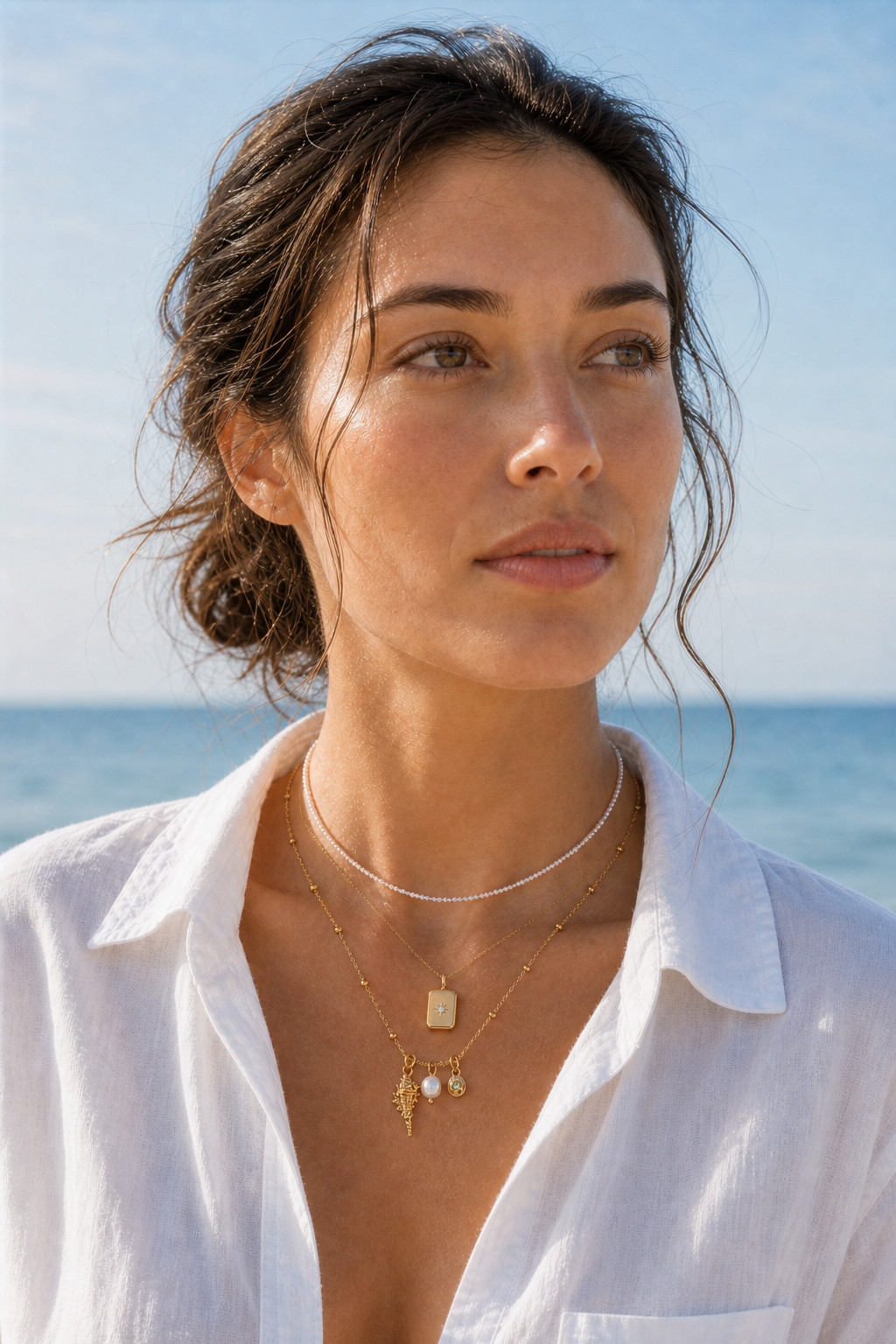 Saltwater Starlight jewelry set — worn