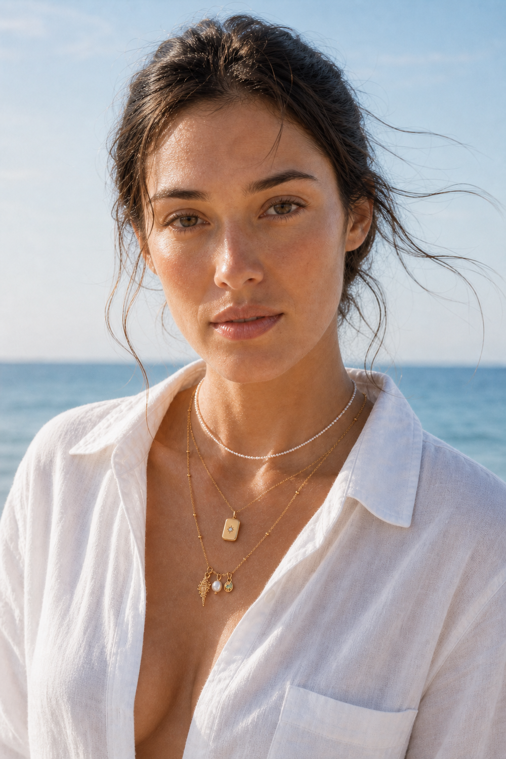 Saltwater Starlight jewelry set — worn