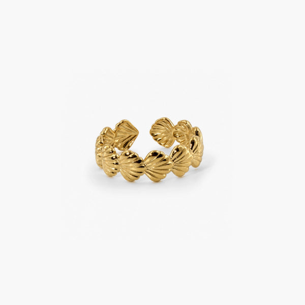 Scallop Shell Band Ring – Adjustable & Waterproof