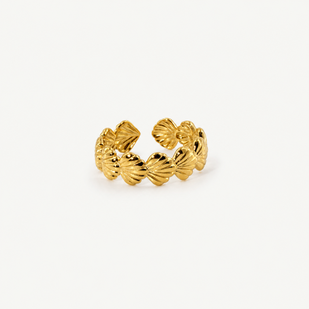 Scallop Shell Band Ring - Adjustable