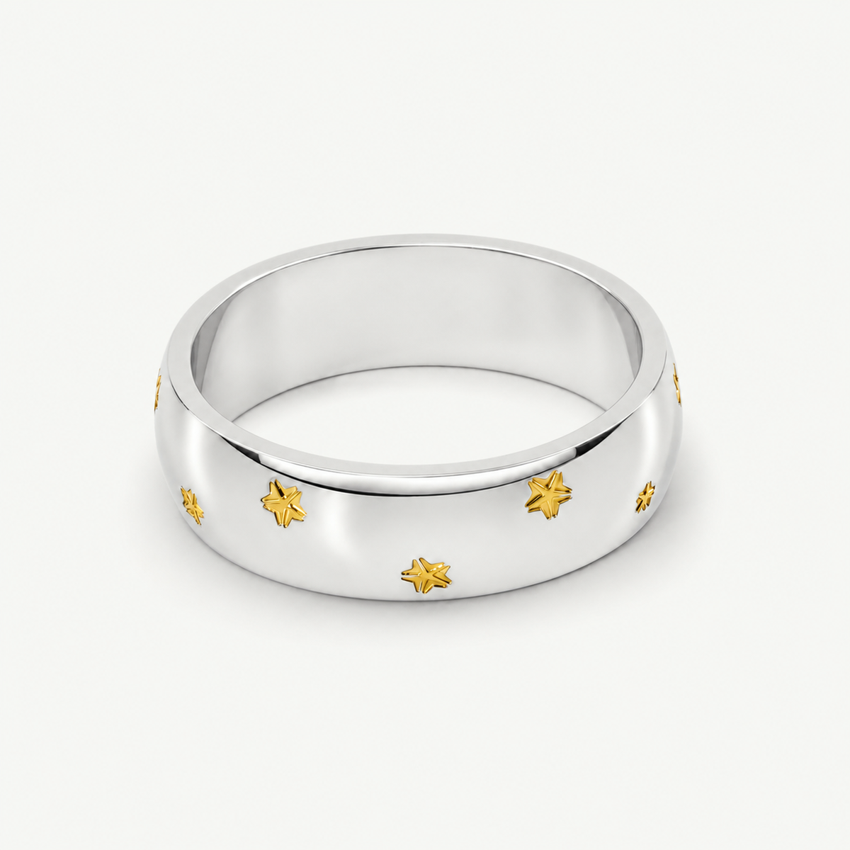 Silver Starburst Band Ring