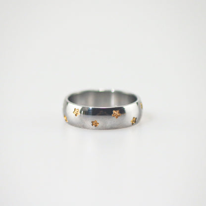 Silver Starburst Band Ring
