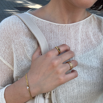 Eternal Sparkle Band Ring, waterproof 18k gold-plated stainless steel