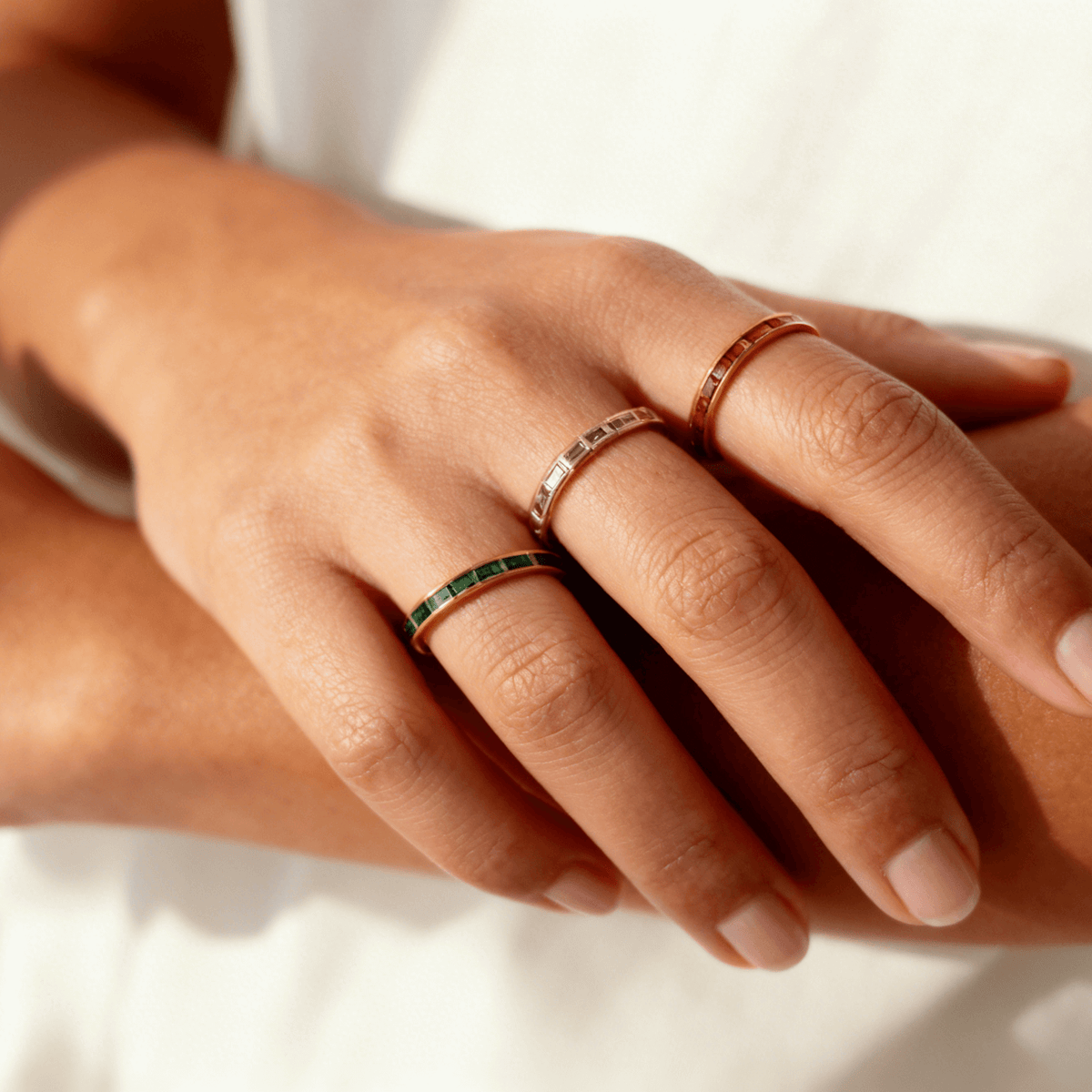 Ruby Slim Band Ring, waterproof 18k gold-plated stainless steel