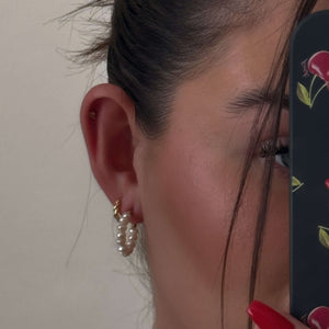 Meideya Jewelry Small Pearl Hoops