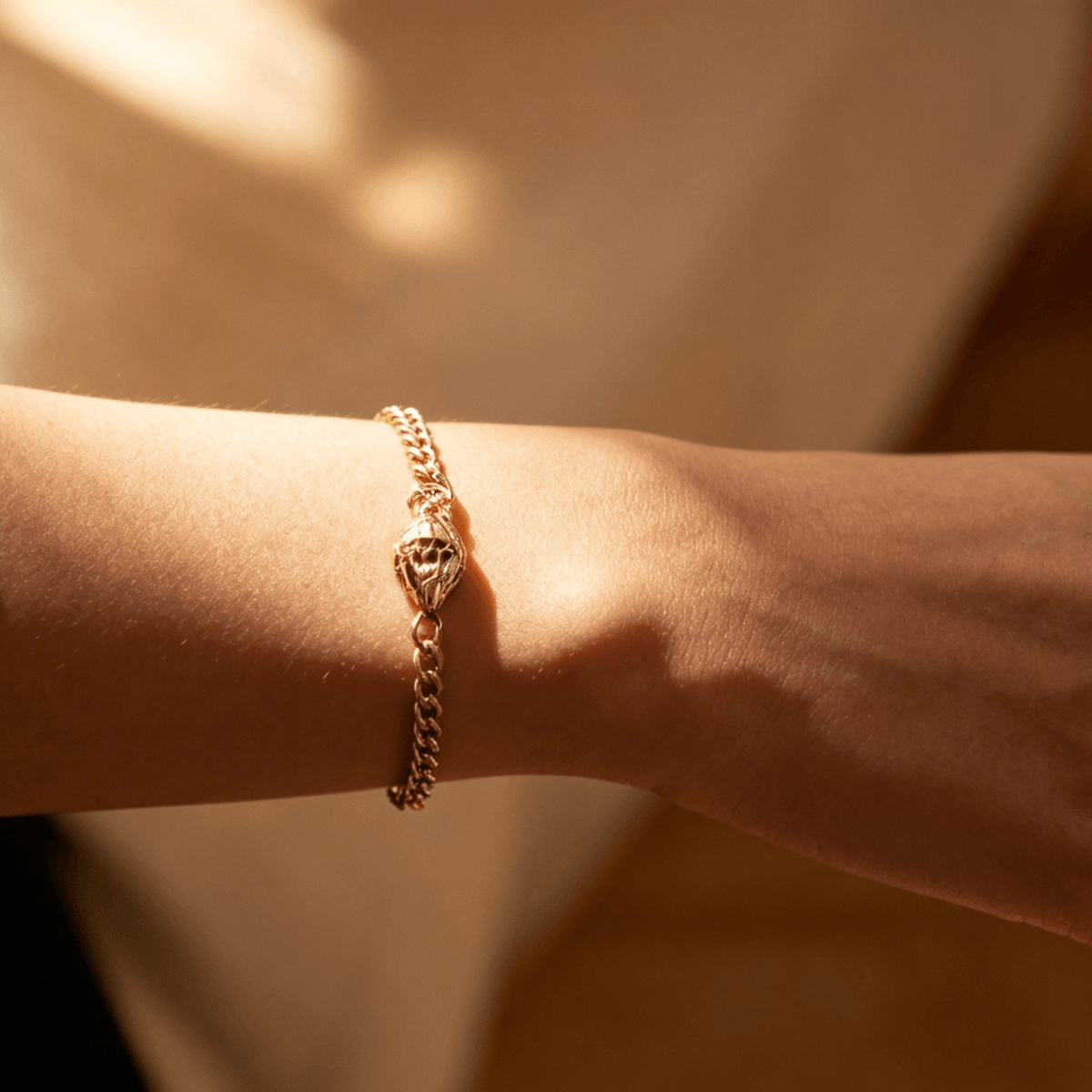 Waterproof Tarnish-Free Snake Head Chain Bracelet, 18k gold-plated stainless steel