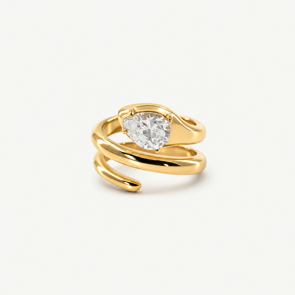 Spiral Pear-Cut Ring