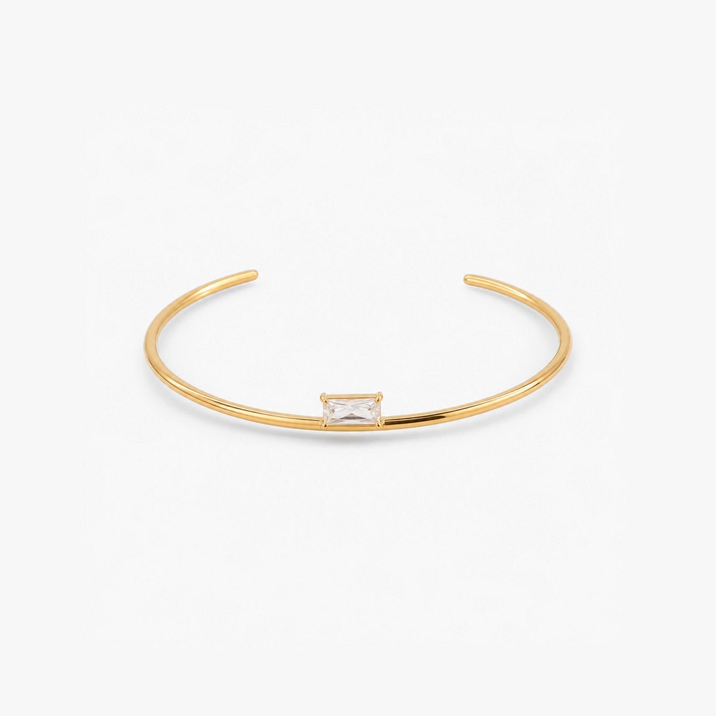 Quadratische Zirkonia-Armspange – Wasserfest, 18K vergoldet