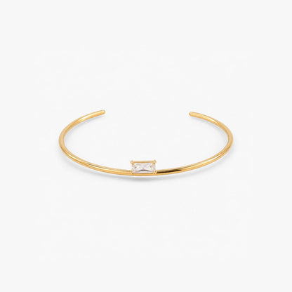 Quadratische Zirkonia-Armspange – Wasserfest, 18K vergoldet