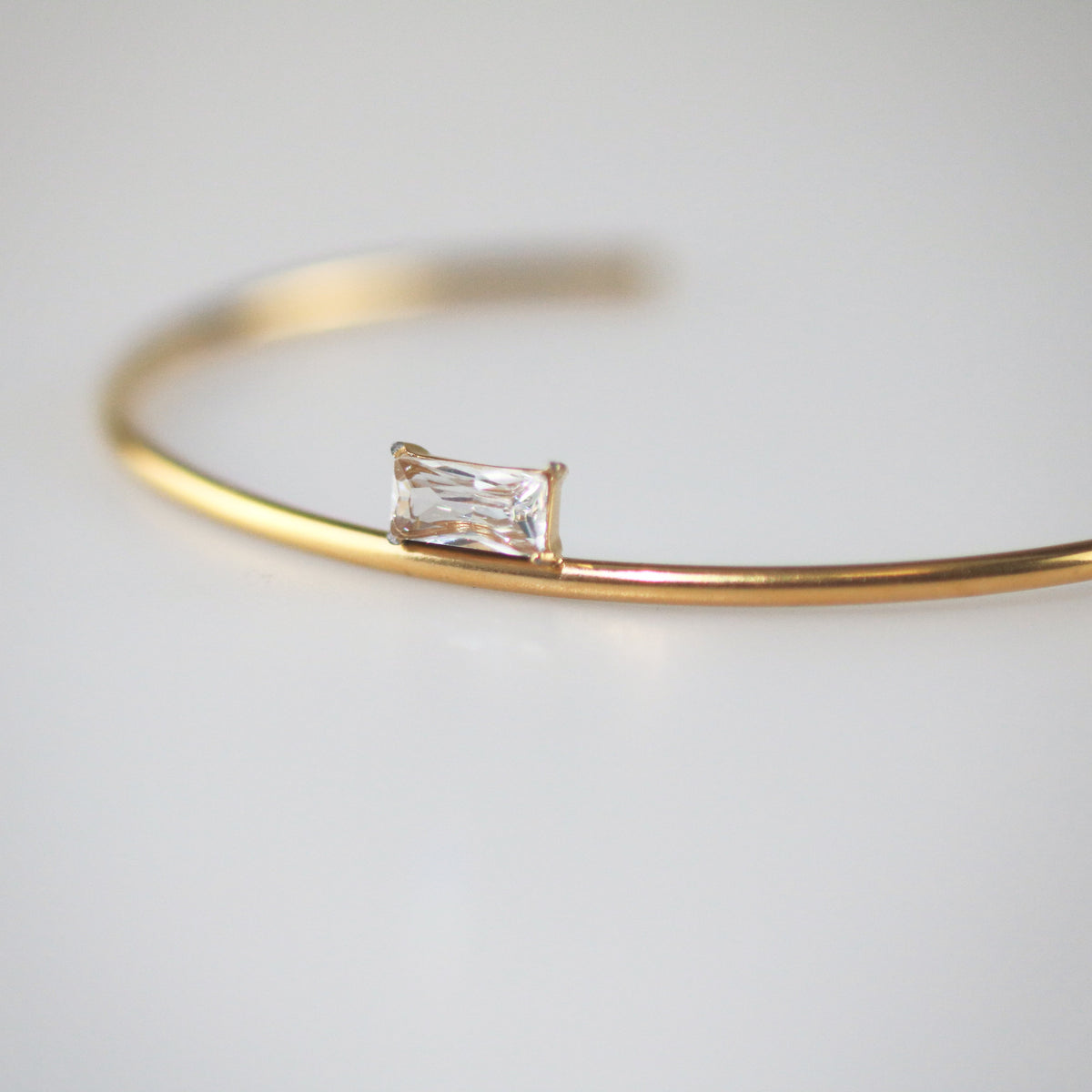 Square Rhinestone gold cuff bracelet