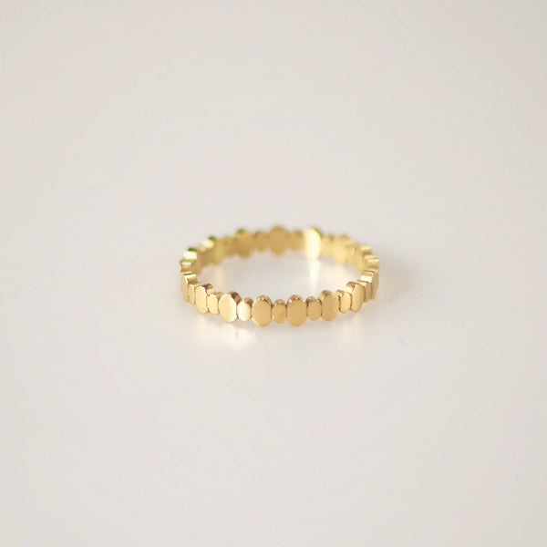 Flat Dots Band Ring – Minimalist 18k Gold Plated Ring