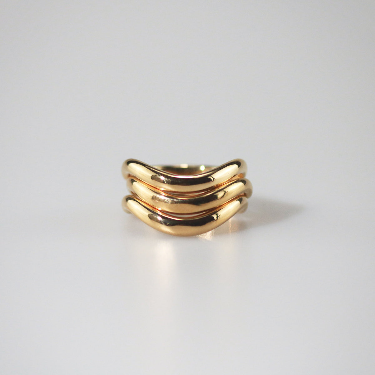 Gold Stacked Wave Ring