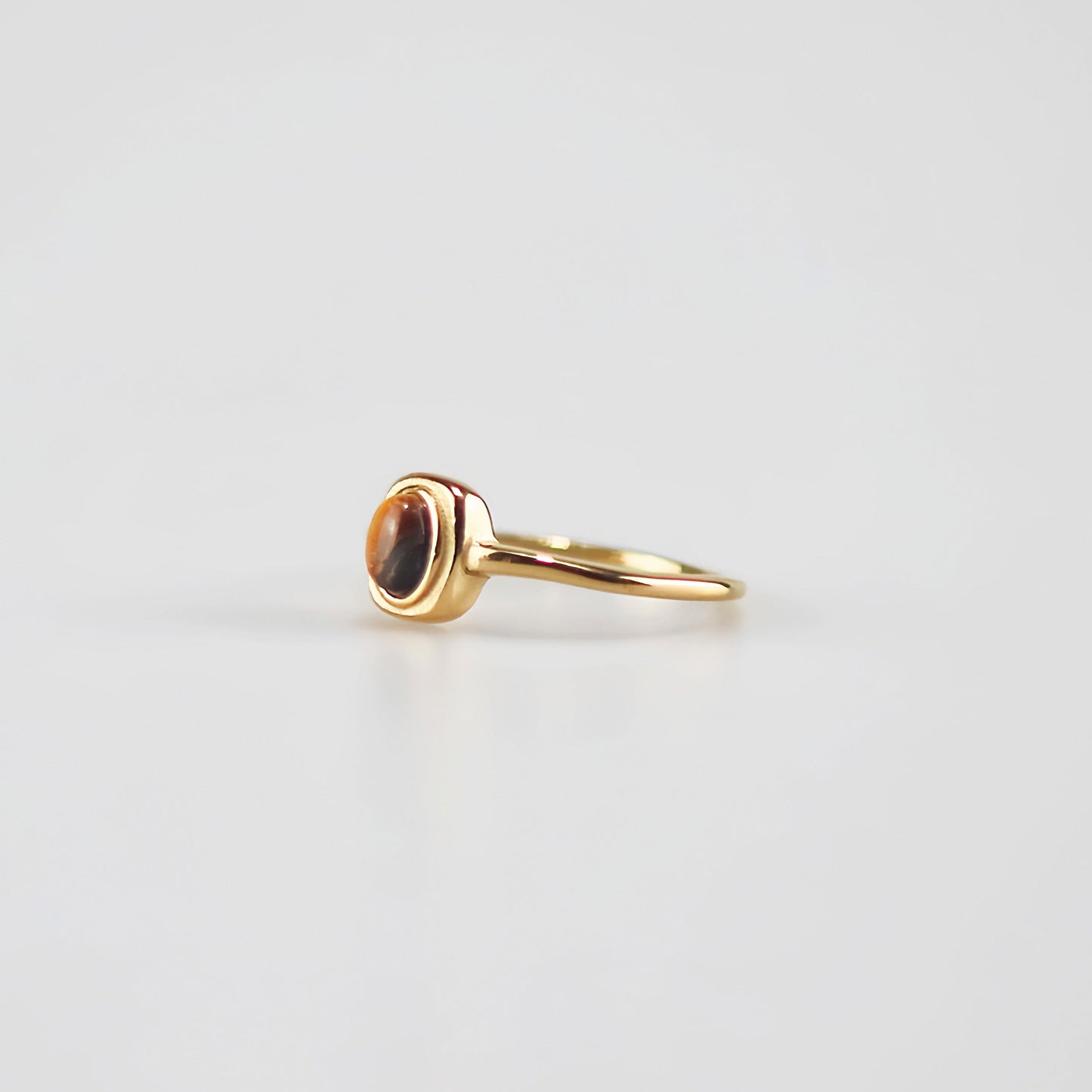tiger's eye ring in stainless steel waterproof jewelry for women