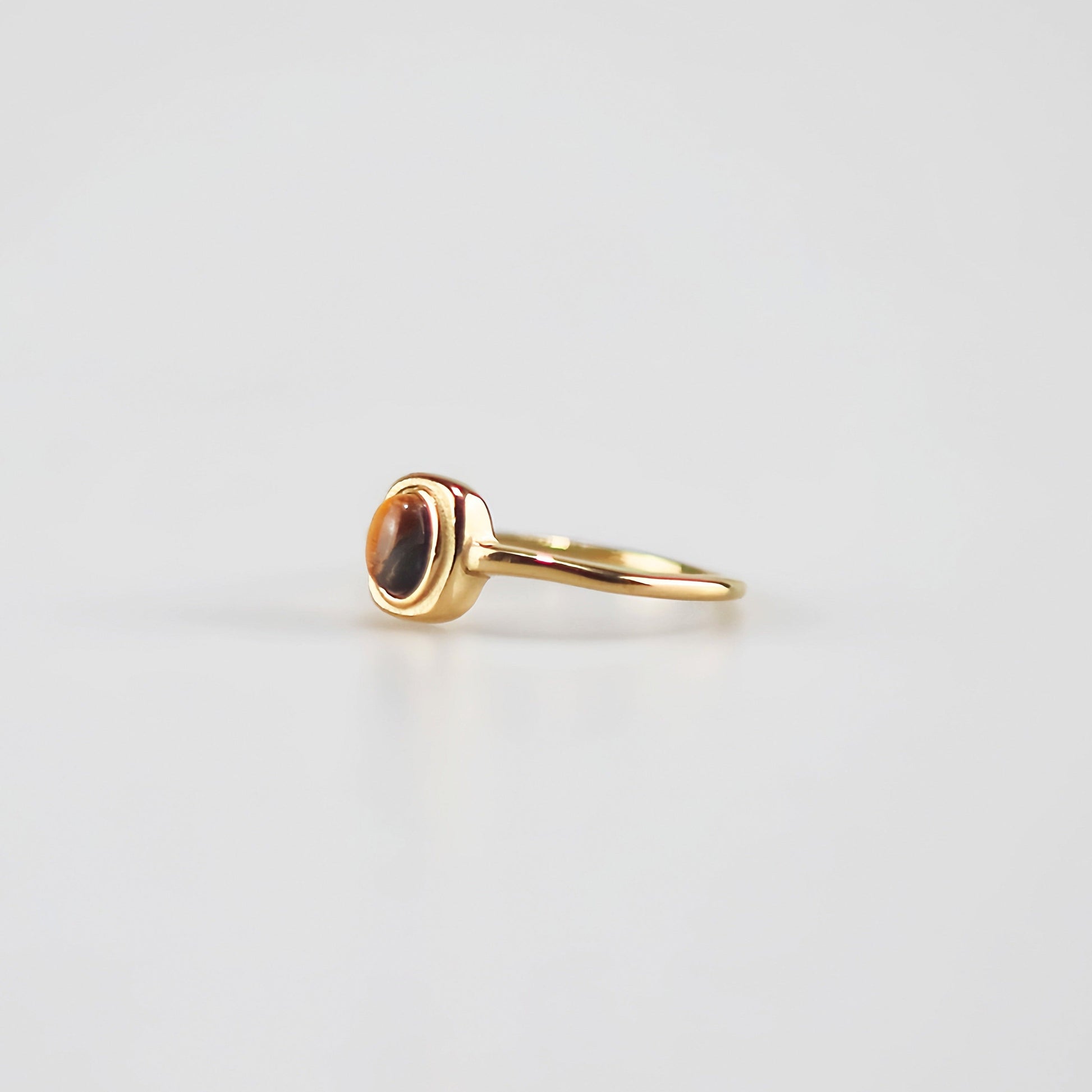 tiger's eye ring in stainless steel waterproof jewelry for women