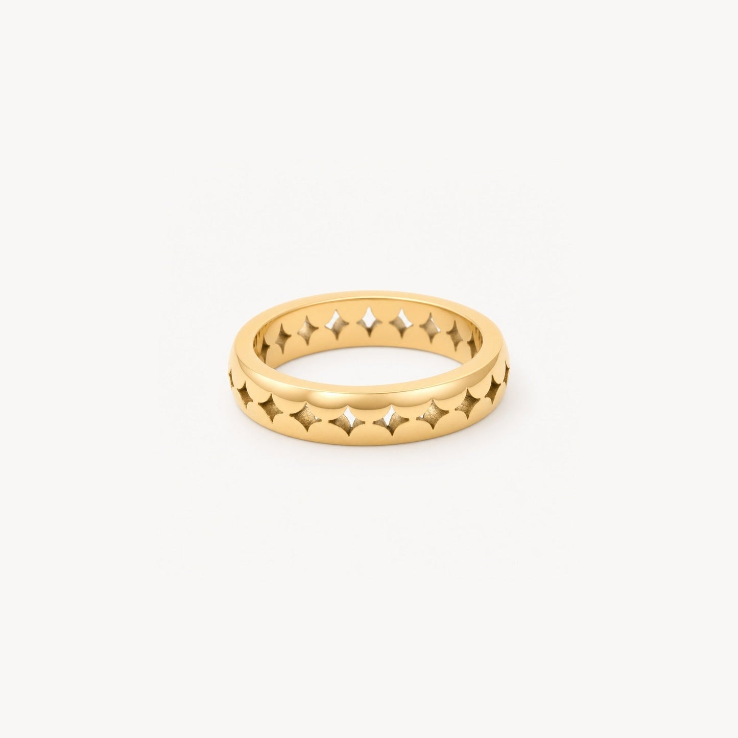 Star Eternity Band Ring – vergoldeter Stapelring