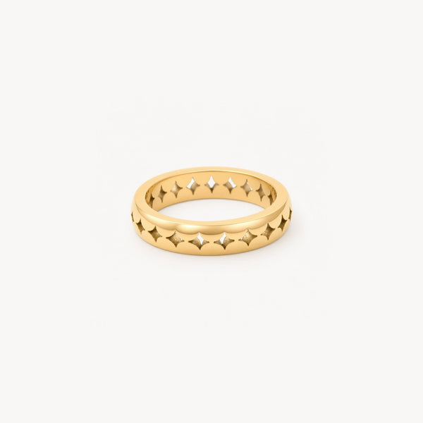 Star Eternity Band Ring - Gold-Tone Stackable Ring