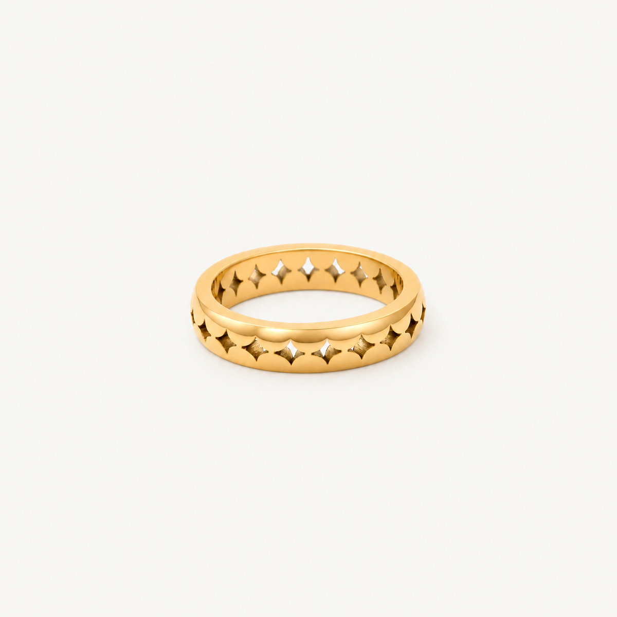 Star Eternity Band Ring - Gold-Tone Stackable Ring