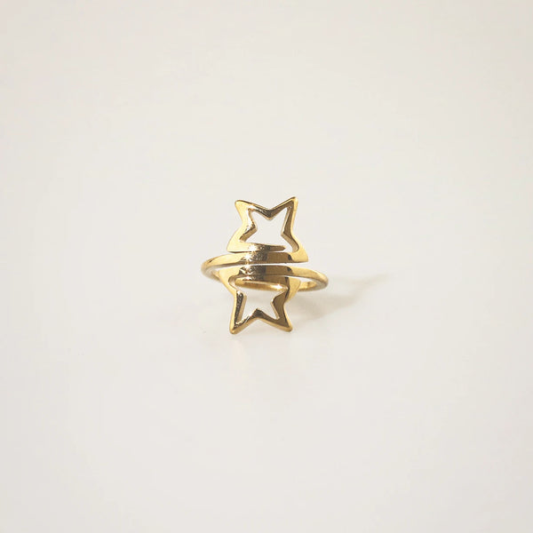 Celestial Star Wrap Ring – Waterproof Gold Stainless Steel