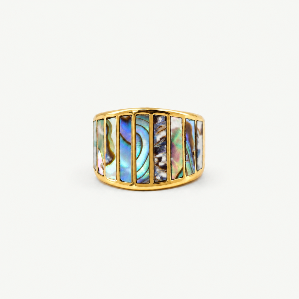 Striped Mother of Pearl Ring