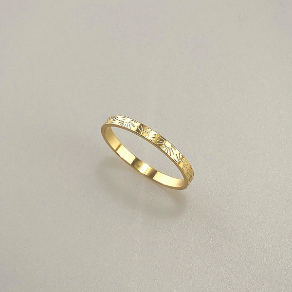 Sun Band Ring – Waterproof Gold Plated Ring