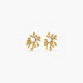 Meideya Sunburst Pearl Stud Earrings — Waterproof Gold