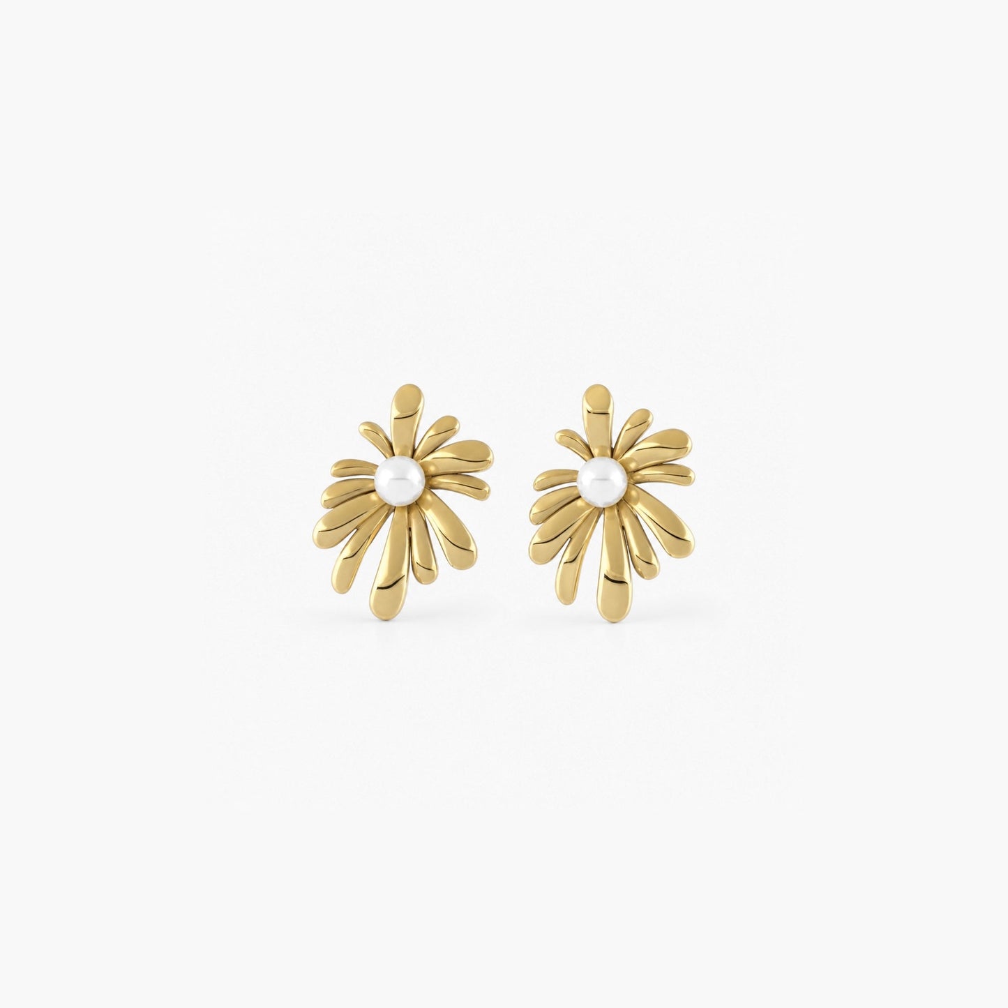 Sunburst Pearl Stud Earrings