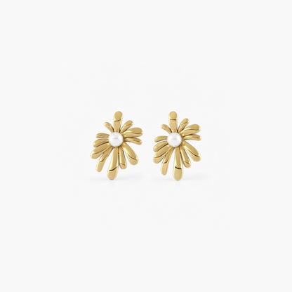 Sunburst Pearl Stud Earrings