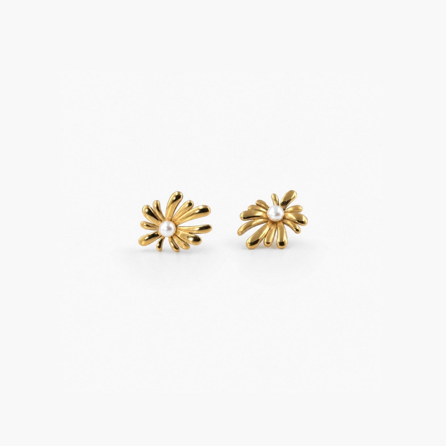 Sunburst Pearl Stud Earrings