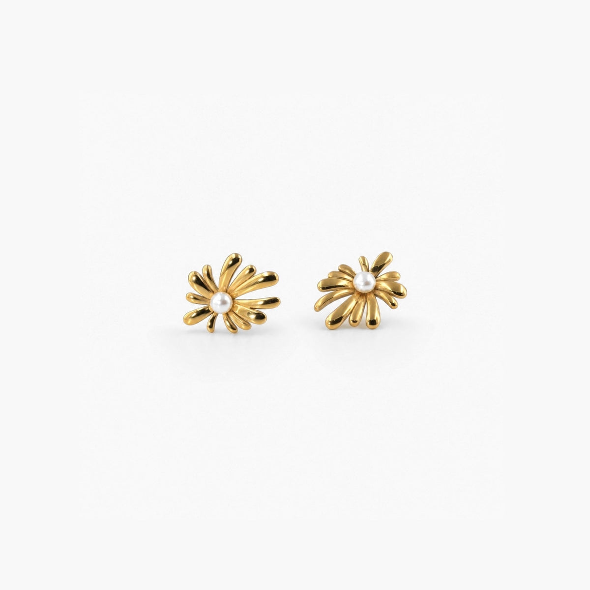 Sunburst Pearl Stud Earrings
