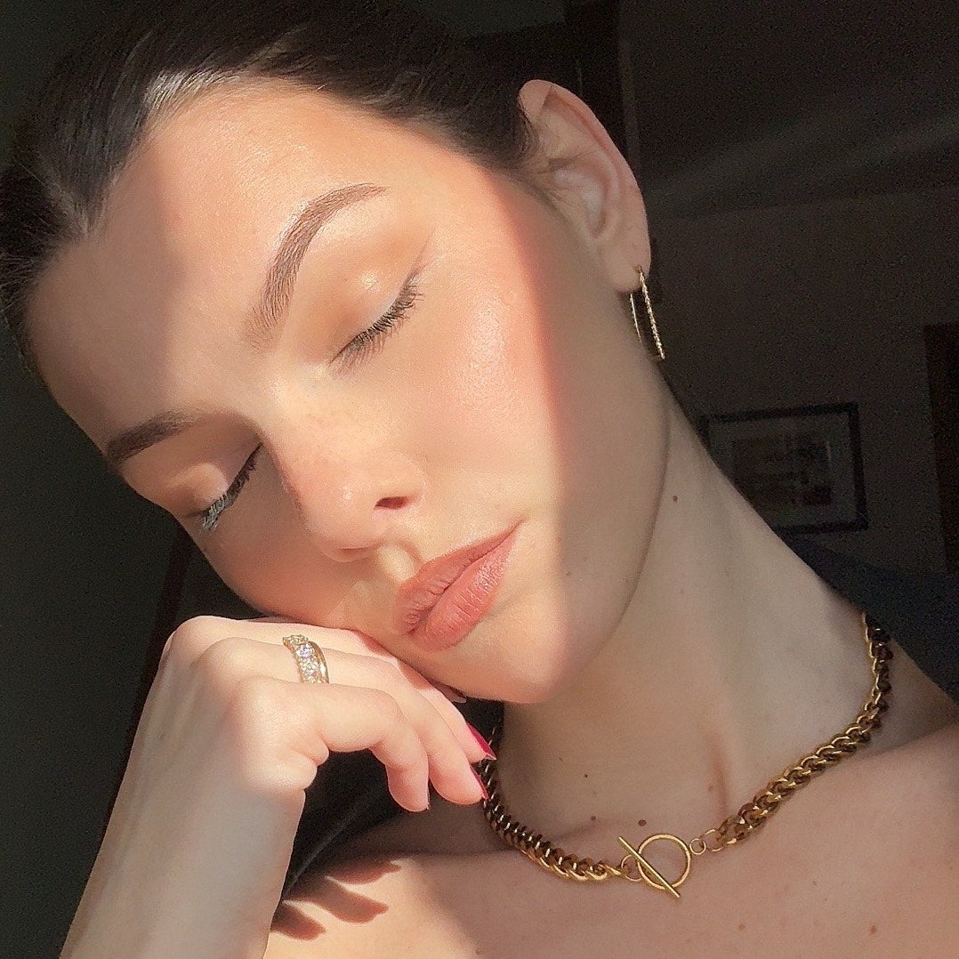 T-bar curb chain necklace gold