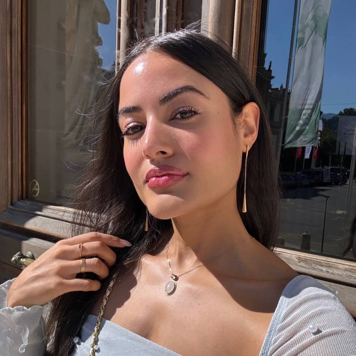 Teardrop chain earrings