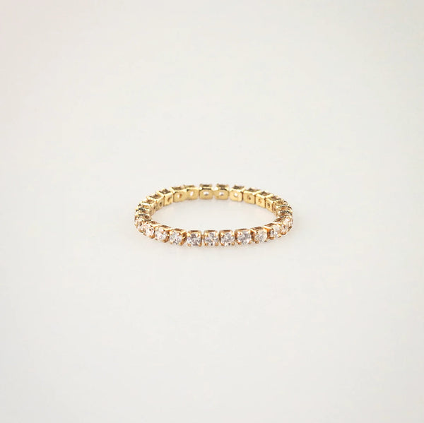 Tennis Chain Ring – Hypoallergenic 18k Gold Plated Stainless Steel