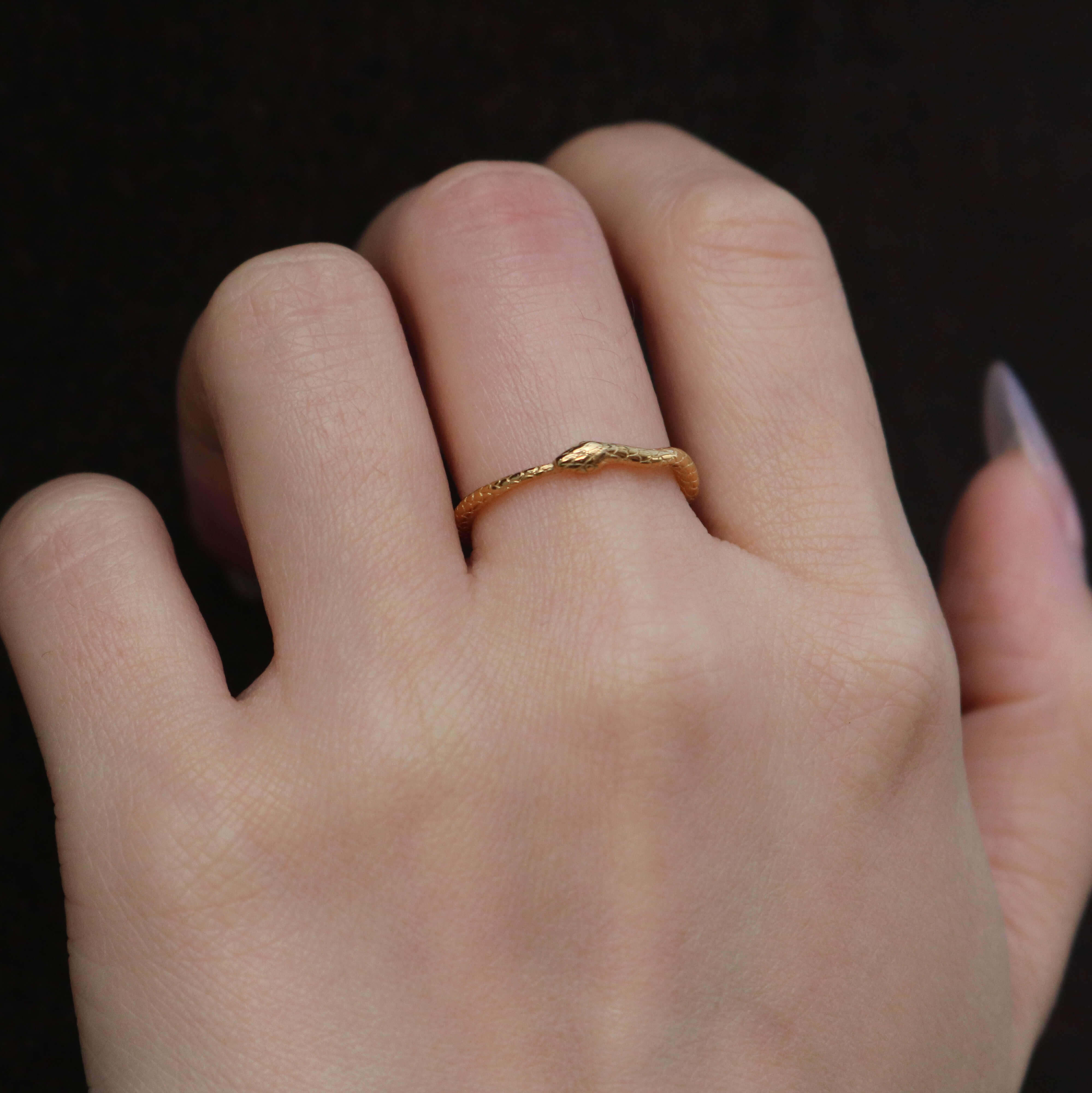 textured snake ring