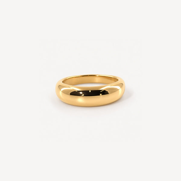 Thin Dome Ring - Waterproof 18k Gold Plated Stainless Steel