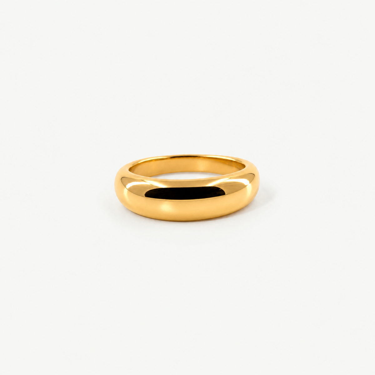 Thin Dome Ring - Waterproof 18k Gold Plated Stainless Steel