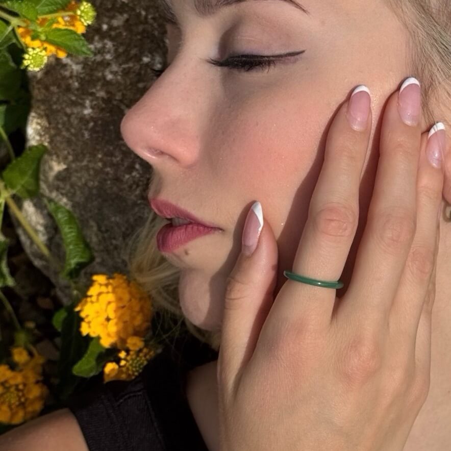 green jade stacking ring