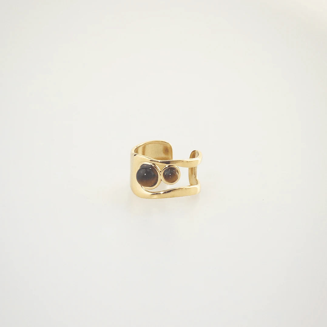 tigers eye cuff ring