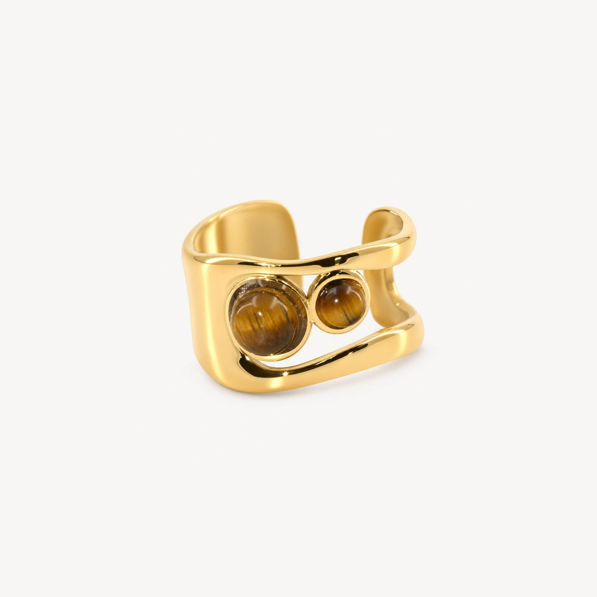 tigers eye cuff ring