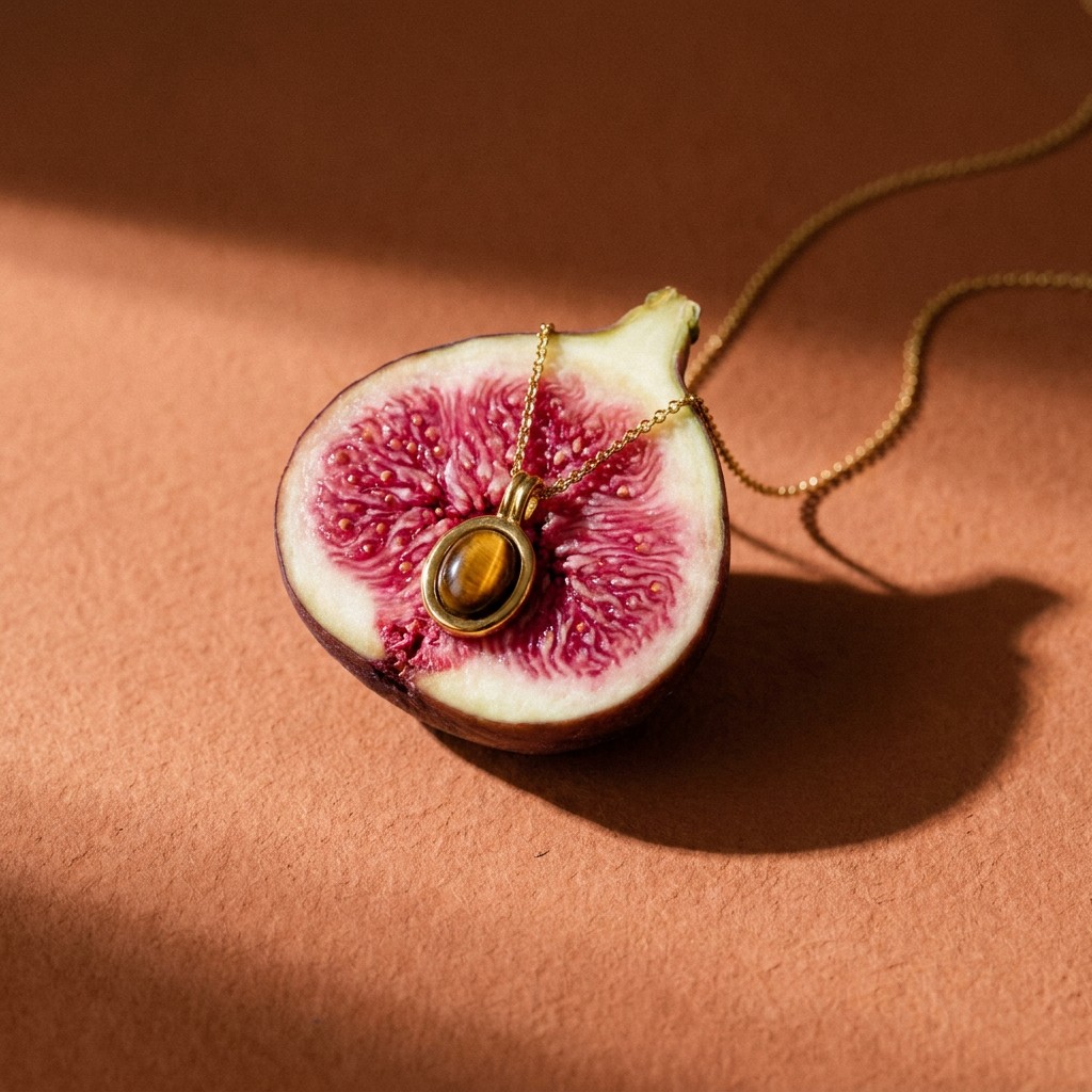 Tiger's Eye Pendant Necklace — Waterproof 18k Gold Plated — lifestyle