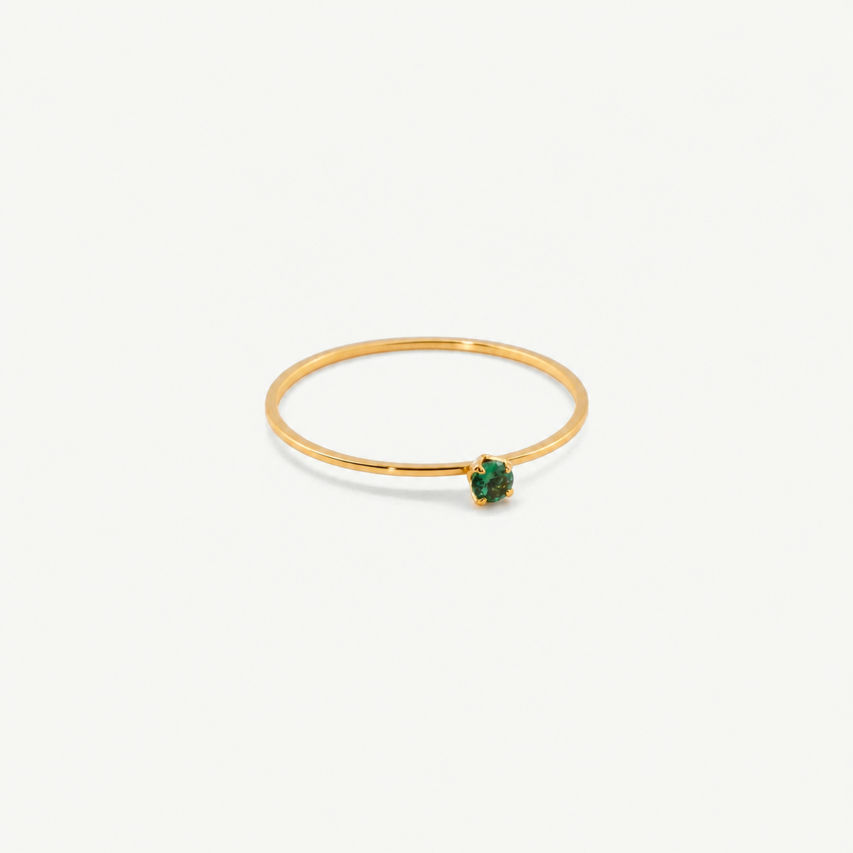 Tiny Green Stone Stacking Ring