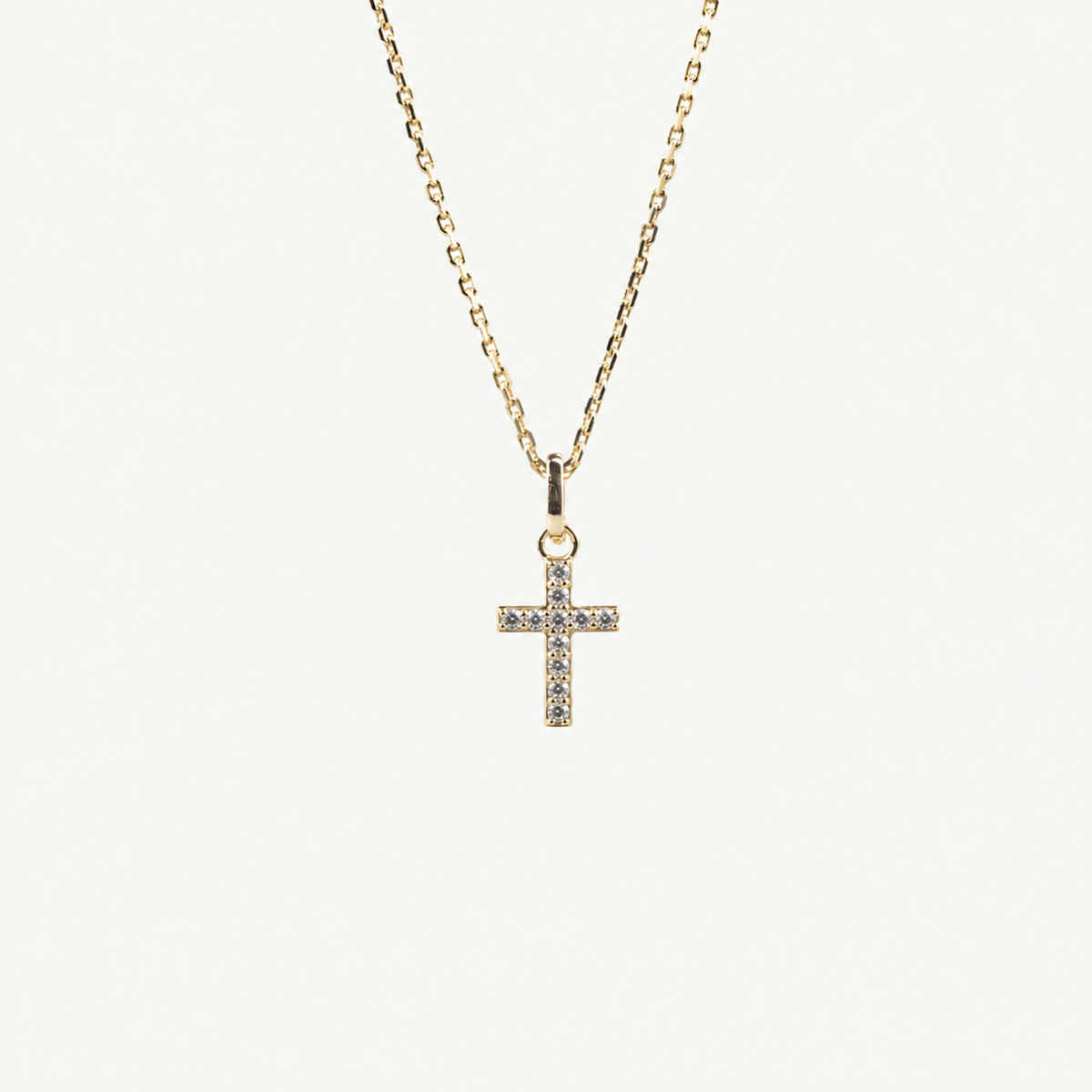 Tiny Pave Cross Necklace