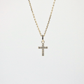 Tiny Pave Cross Necklace – Gold Plated Stainless Steel