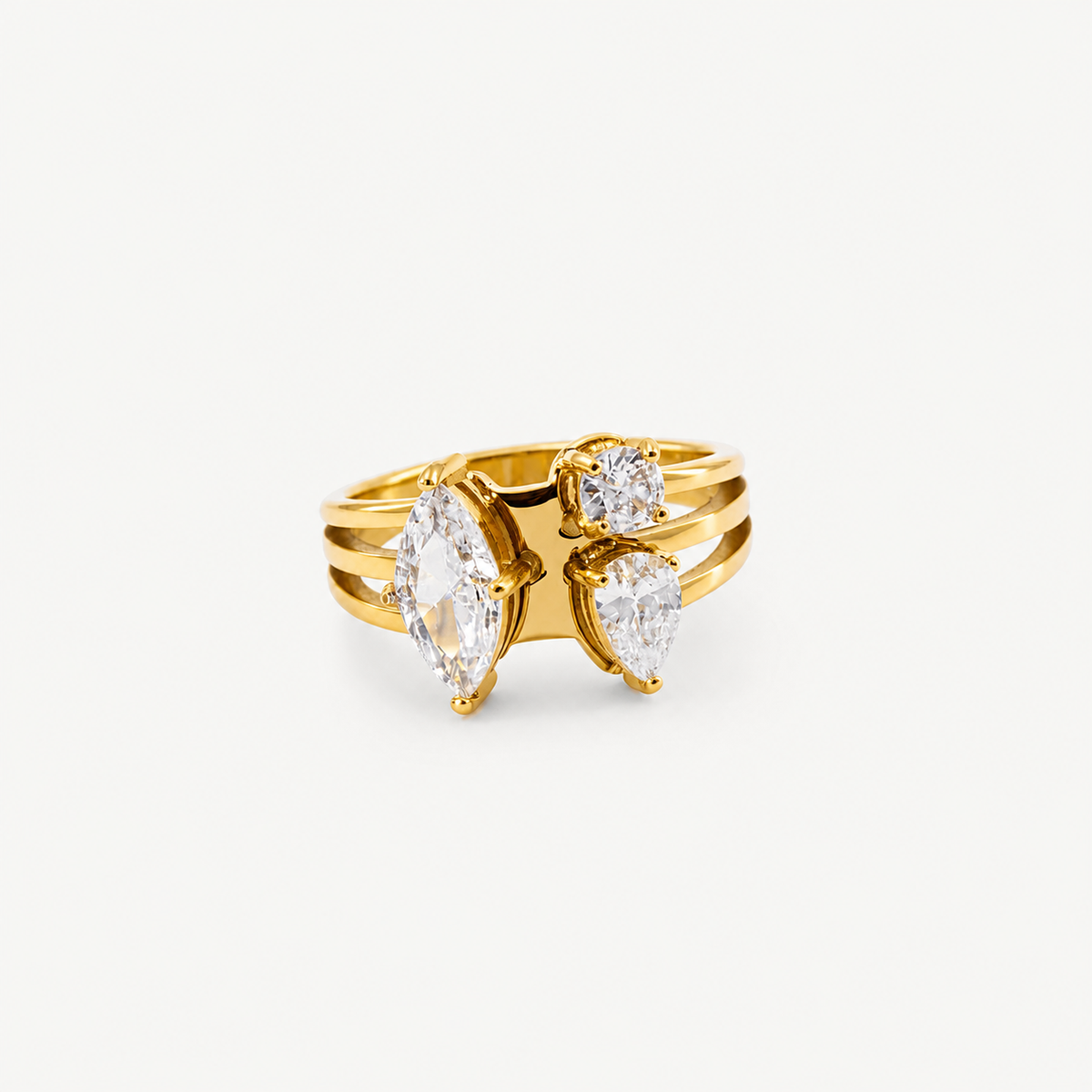 Toi et Moi Cluster Ring