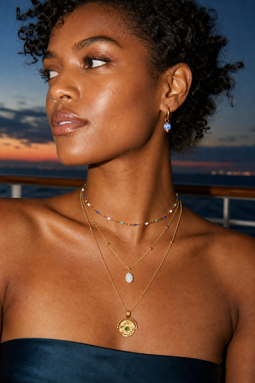 Trade Wind Layers jewelry set — worn