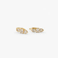 Meideya Trio Crystal Hoop Earrings – 18K Gold Plated