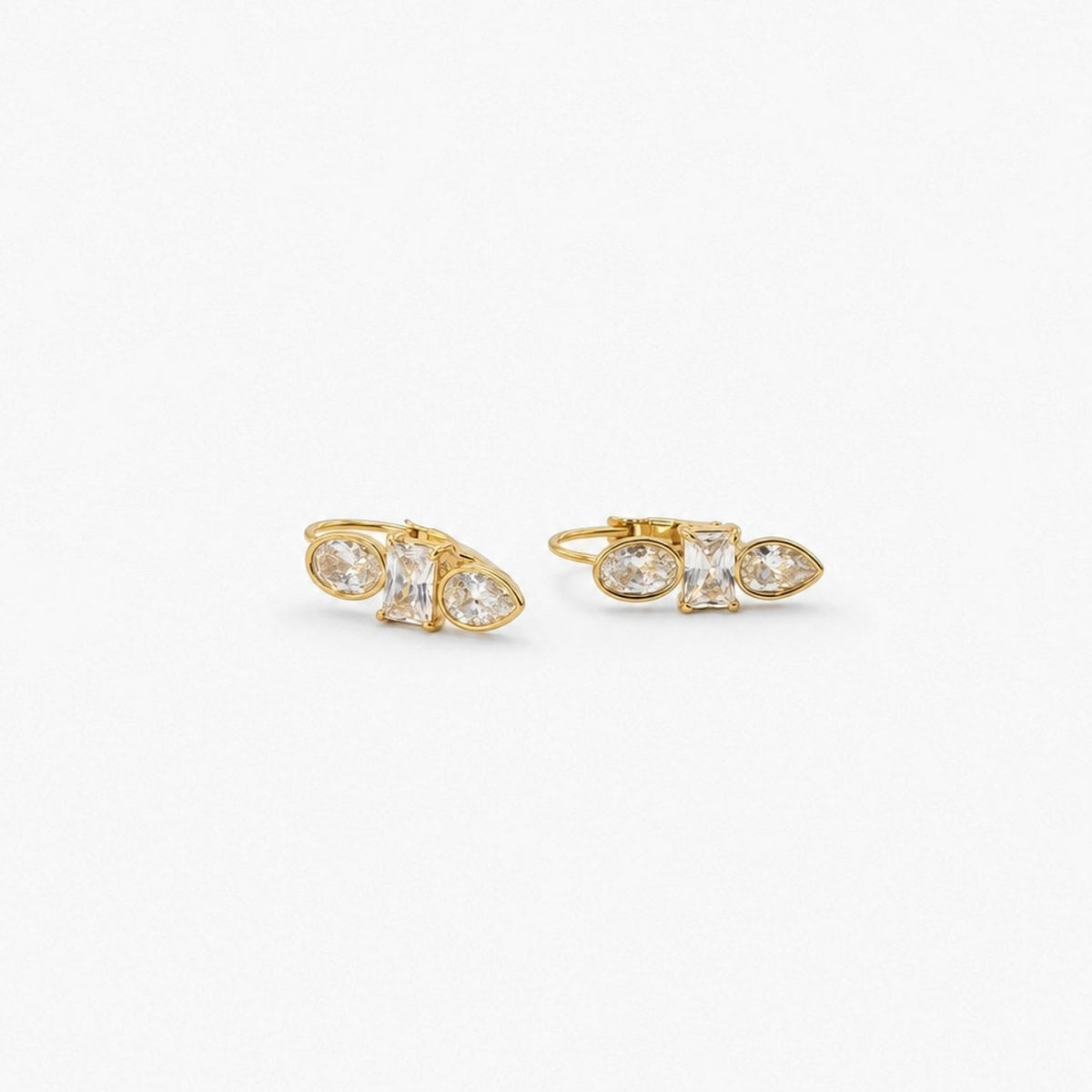 Trio Crystal Hoop Earrings